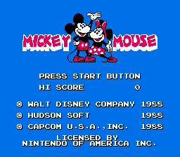 Mickey Mousecapade title screenshot